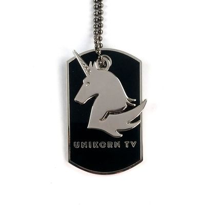 Beli Promo Custom Logo Ukiran Tag Anjing / Unikorn Metal Dog Tag pembuatan online