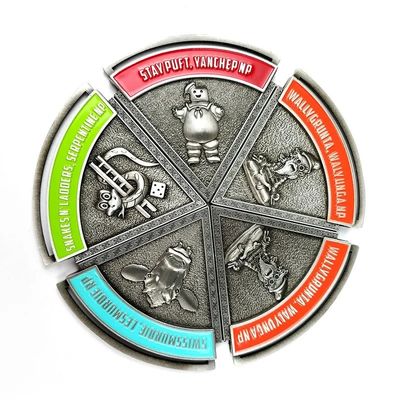 Beli 5 Bagian Segmen Perak Antik Medali Acara Khusus Dengan Magnet pembuatan online