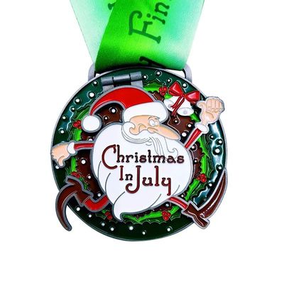 Beli Juli Natal Lari Medali Maraton Finisher Award Flip Top Medali pembuatan online