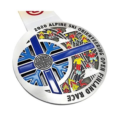 Beli 3′′ 76mm Zinc Alloy Ski Musim Dingin Medali Berlari Natal Logam Penghargaan Balapan Ski pembuatan online