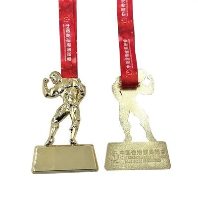 Beli Penghargaan Emas 3D Fitness Bodybuilding Stock Medal pembuatan online