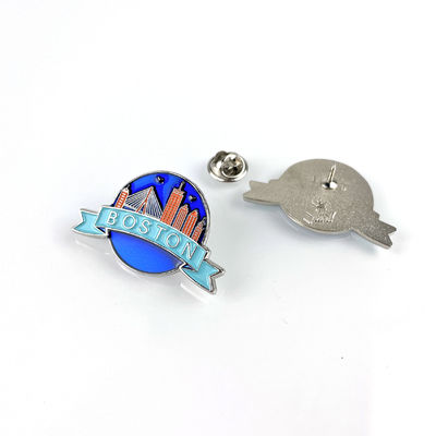 Beli Desain Unik Kota Enamel Promosi Pin Badge dengan Offset Printing dan Silver Sandblasting Material pembuatan online