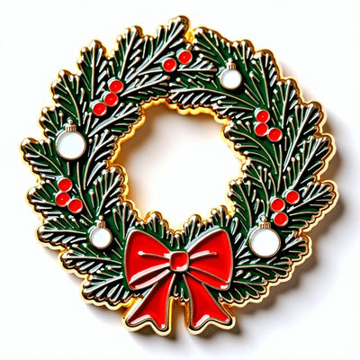 Beli Magnet kulkas bunga Natal dengan buah pinus dan busur pembuatan online