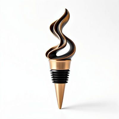 Beli Abstrak Stopper Anggur Logam Desain Artistic Flowing pembuatan online