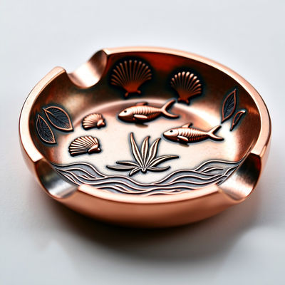 Beli Custom Antique Copper Metallic Ashtray Dengan Desain Oceanic Bergaya awet pembuatan online