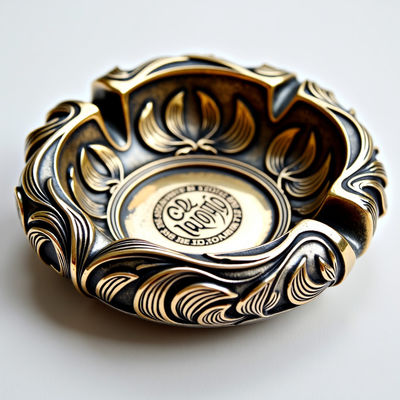 Beli Premium Custom Antique Gold Metallic Ashtrays Pemasok Kualitas Untuk Dekorasi Rumah Unik pembuatan online