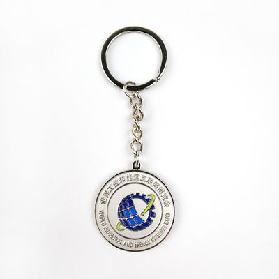 Beli Glossy Silver Sandblasting Keychain Promosi dengan Enamel Lembut pembuatan online