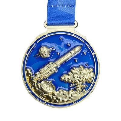 3D Die Casting Medali Maraton Online Acara Custom Finisher Medali