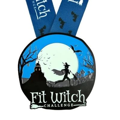 Glowing Fit Witch Challenge Medali Halloween / Medali yang dibuat khusus