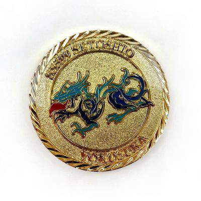 Custom Sandblasting Dragon Design Soft Enamel Koin Souvenir